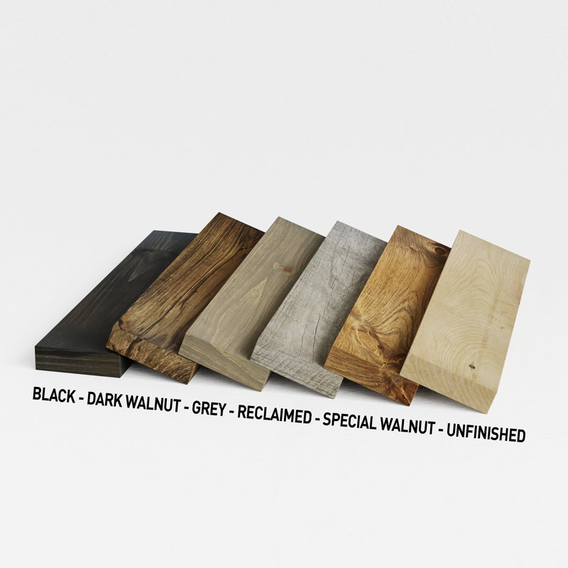 Gracie Oaks 2 Piece Pine Solid Wood Floating Shelf & Reviews